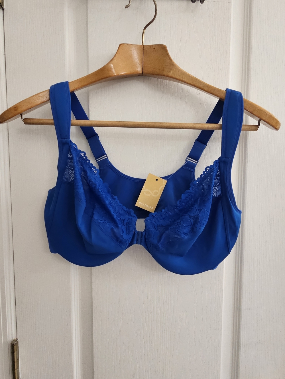 Full Coverage Lace Underwire Bra in Cobalt Blue 40DD